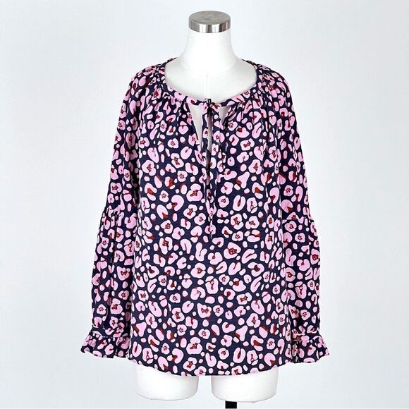 Marie Oliver silk printed long sleeves blouse size S - Picture 1 of 7